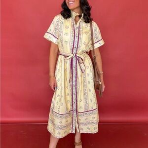 Floral Yellow Midi Dress